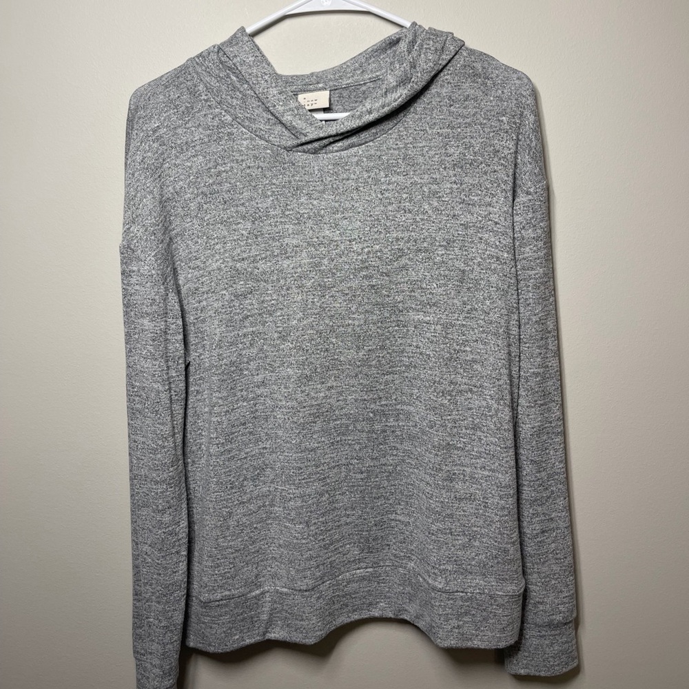 a new day Heather Gray Cowl Neck Hooded Sweater